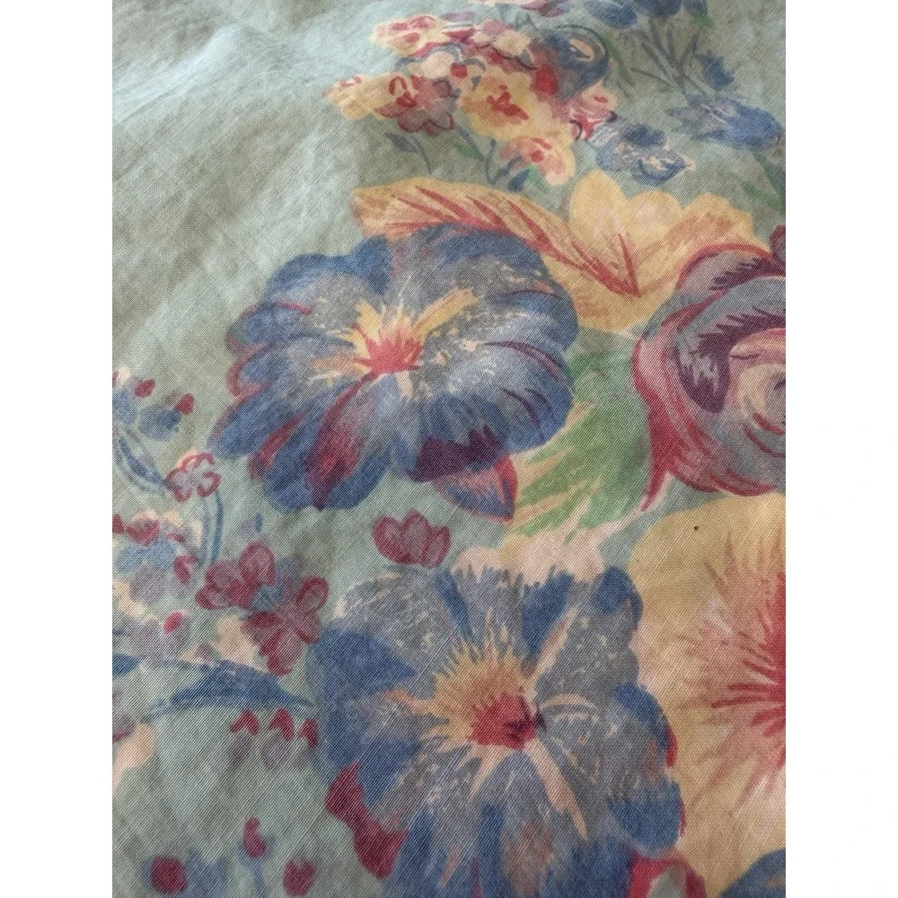 VTG 90's Ralph Lauren POMPANO Blue Chintz Floral Standard Pillow Case - One